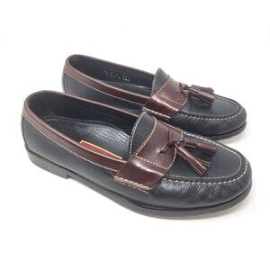 Cole Haan Pinch Tassel Leather Loafers - Black Brown - Men's Sz 9.5 Dress Shoes